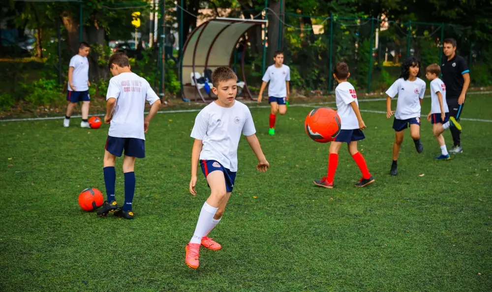 Football school training session